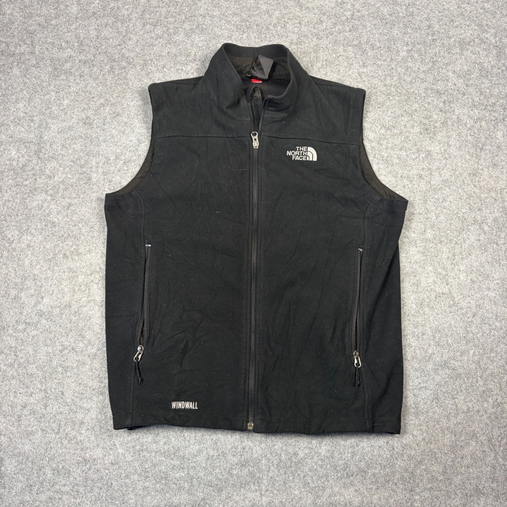 The North Face Windwall Vest Mens Medium Black Full Zip Softshell Outdoor Layer